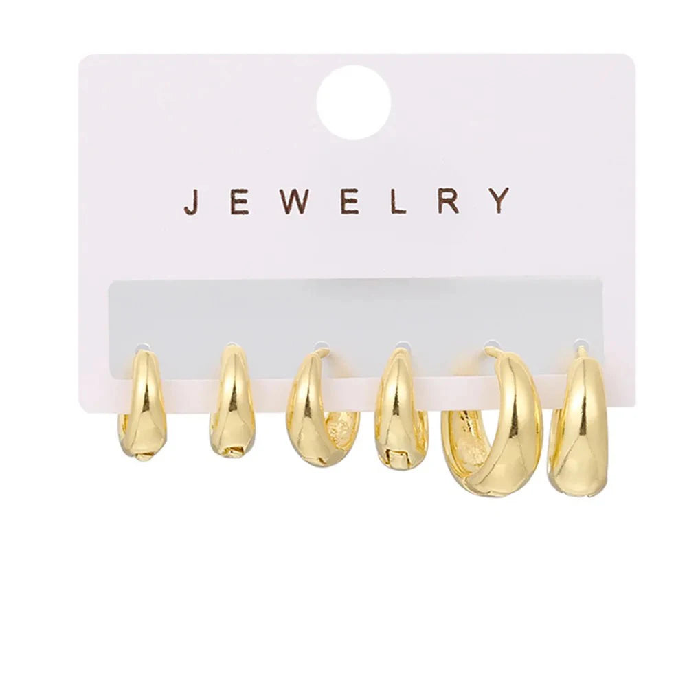 Minimalist Gold Stainless Steel Huggie Hoop Earrings