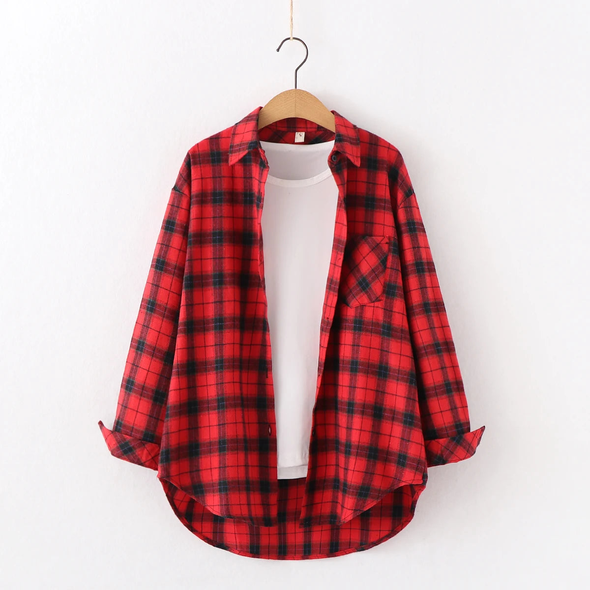 Classic Plaid Flannel Button-Up Shirt