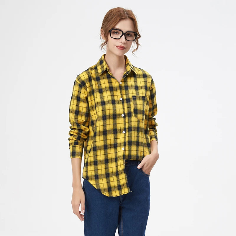 Classic Plaid Flannel Button-Up Shirt