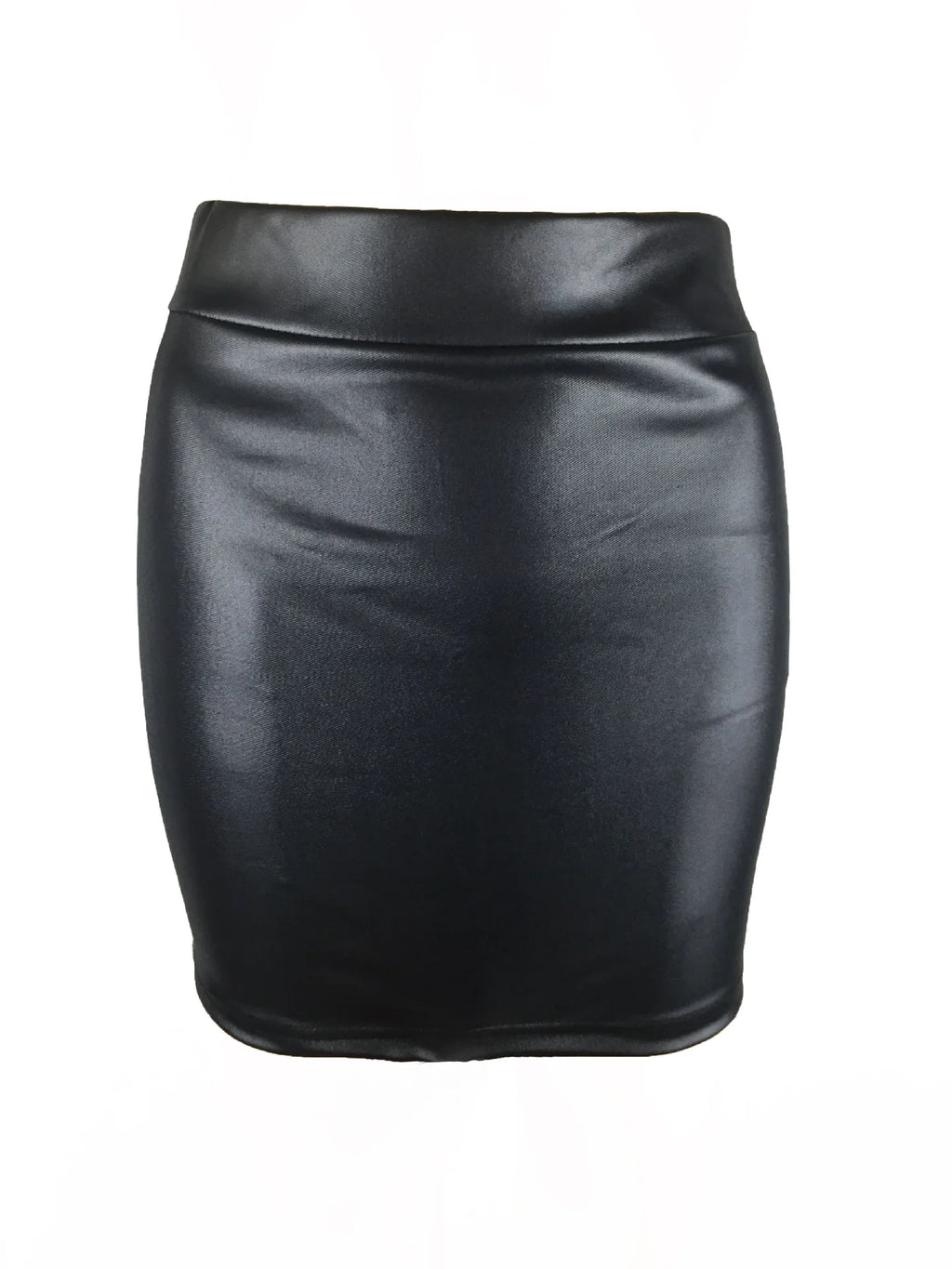 Ruched Faux Leather Mini Skirt