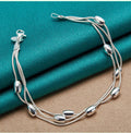 925 Sterling Silver Beaded Chain Bracelet