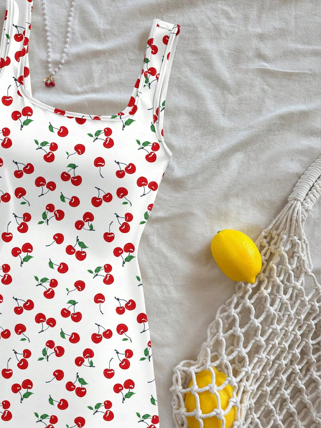 Cherry Print Mini Dress – Cute Summer Sleeveless Dress