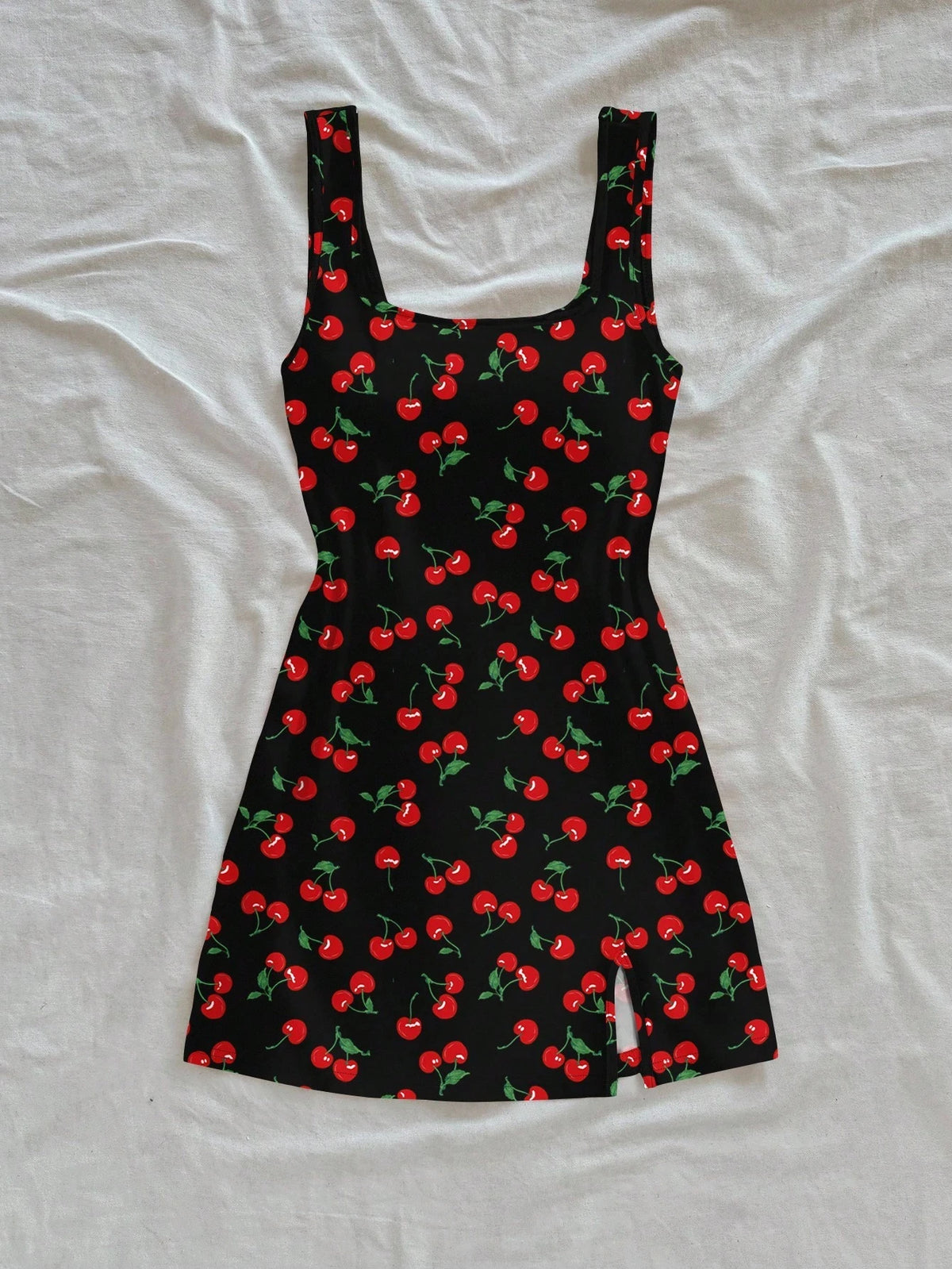 Cherry Print Mini Dress – Cute Summer Sleeveless Dress