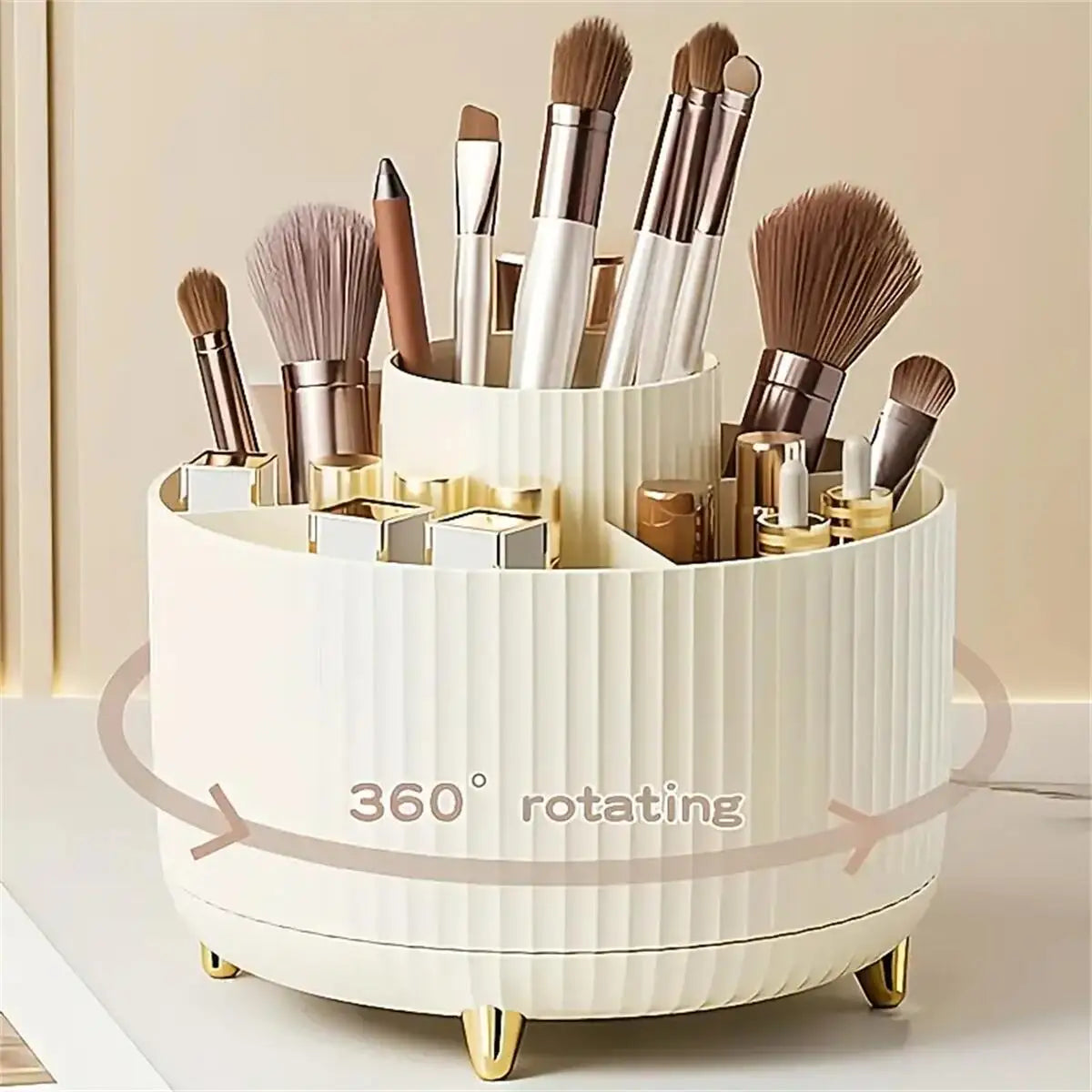360° Rotating Makeup Organizer – Stylish Beauty Storage