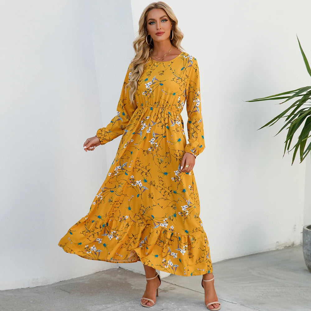 Yellow Floral Maxi Dress