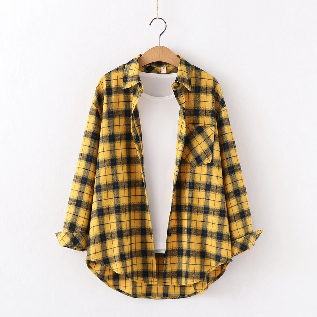 Classic Plaid Flannel Button-Up Shirt