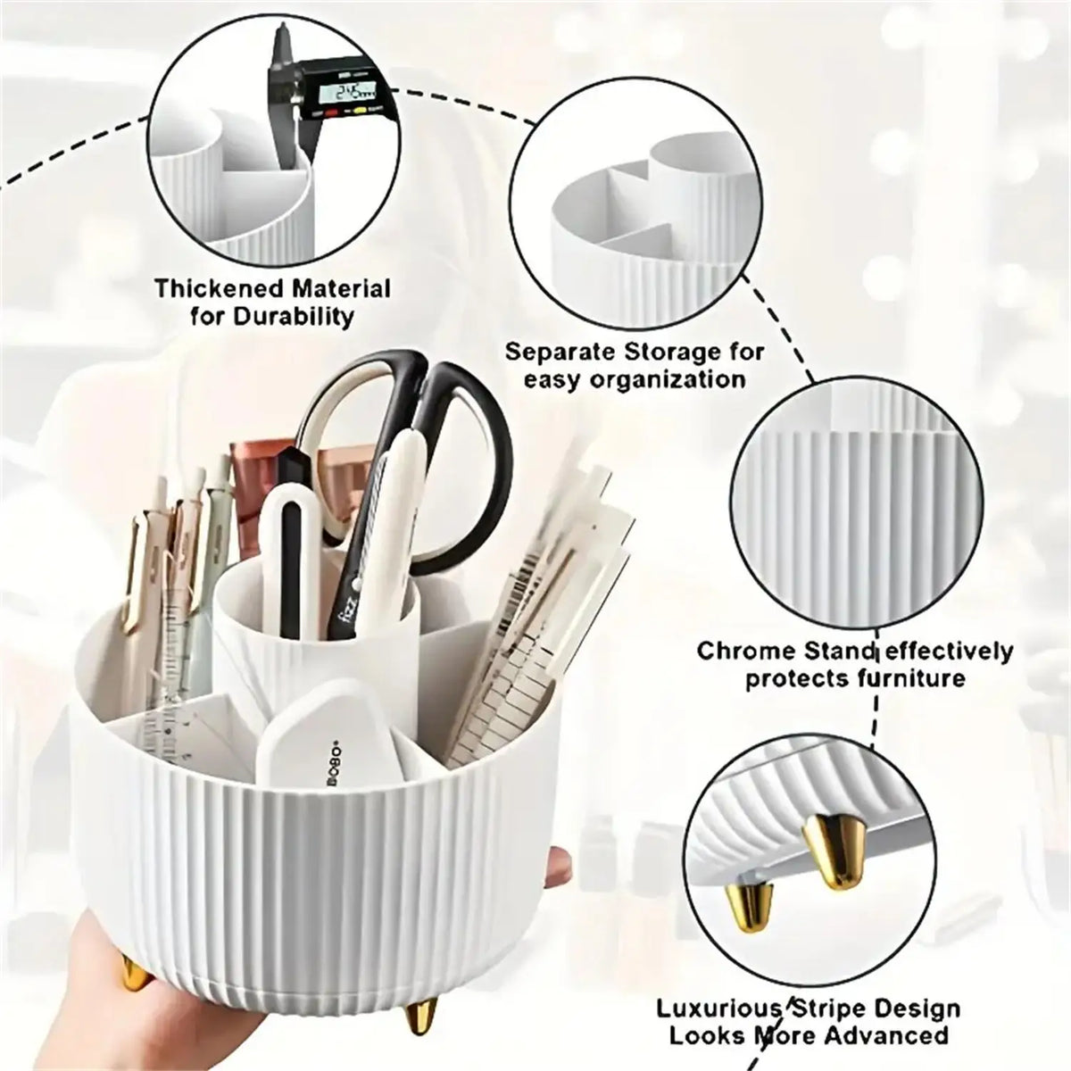 360° Rotating Makeup Organizer – Stylish Beauty Storage