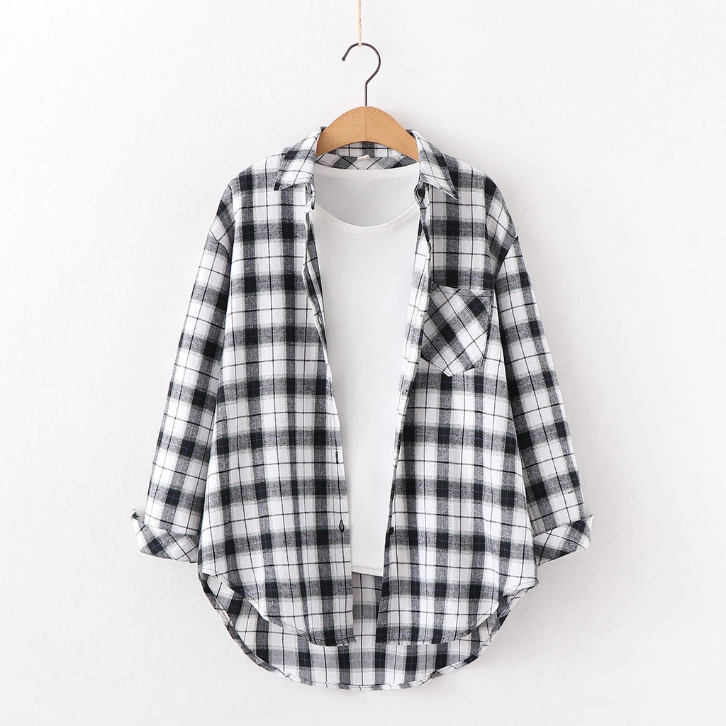 Classic Plaid Flannel Button-Up Shirt