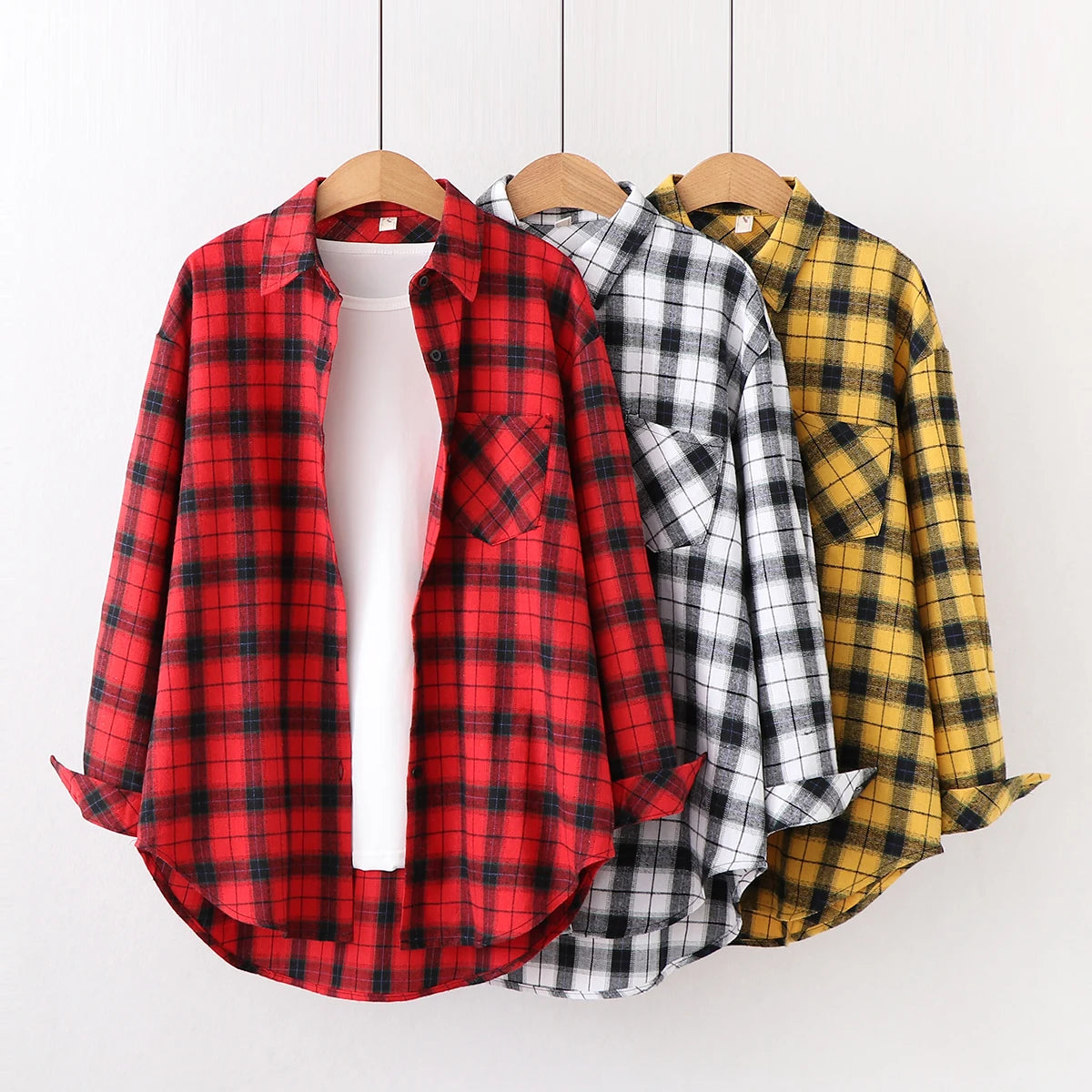 Classic Plaid Flannel Button-Up Shirt
