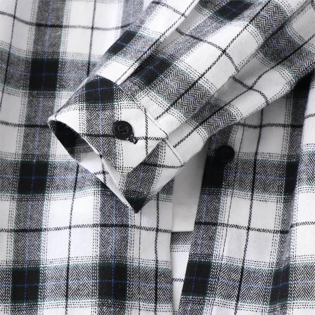 Classic Plaid Flannel Button-Up Shirt