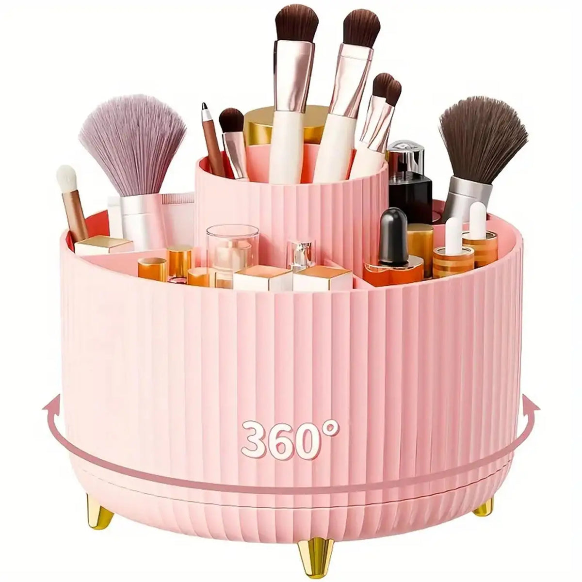 360° Rotating Makeup Organizer – Stylish Beauty Storage