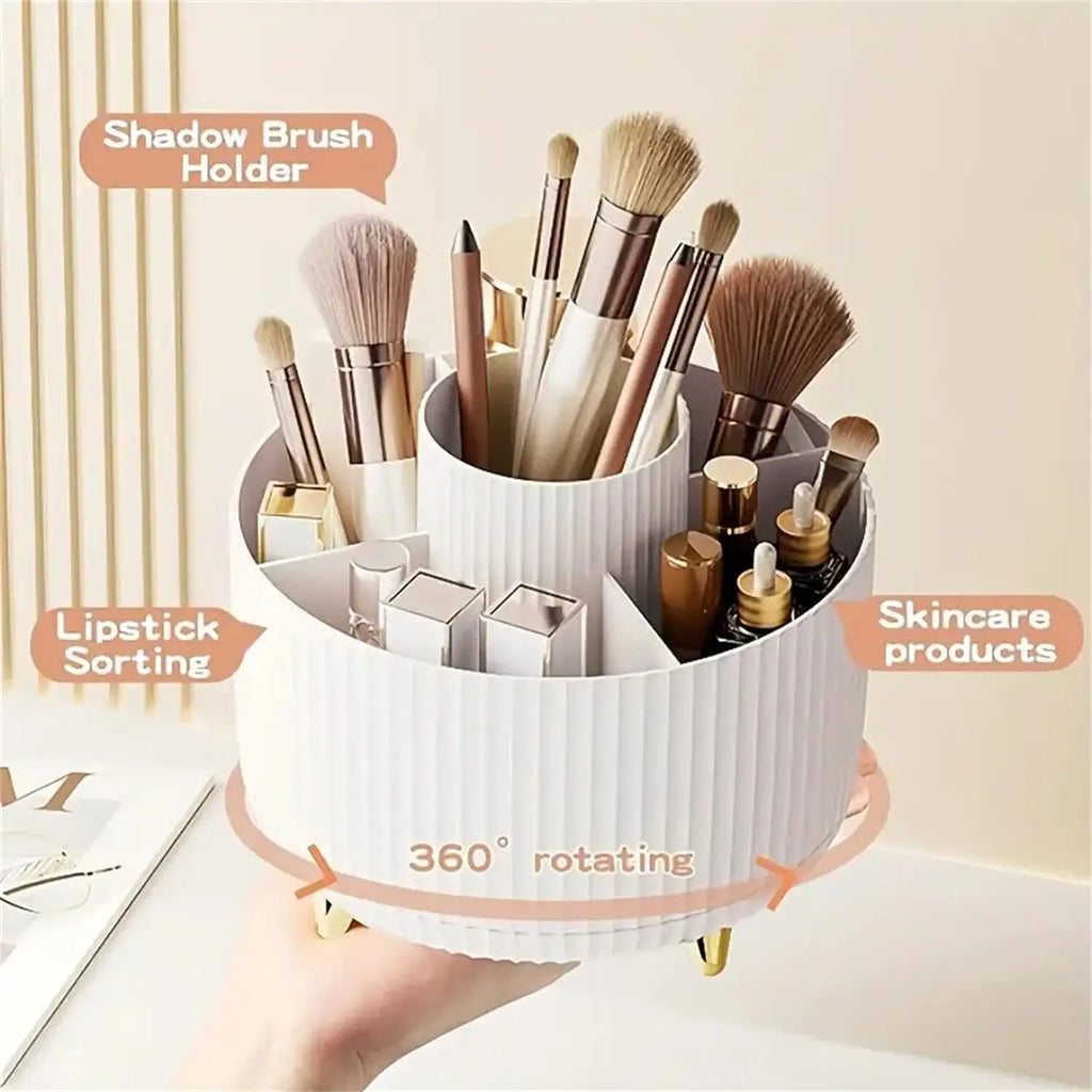 360° Rotating Makeup Organizer – Stylish Beauty Storage
